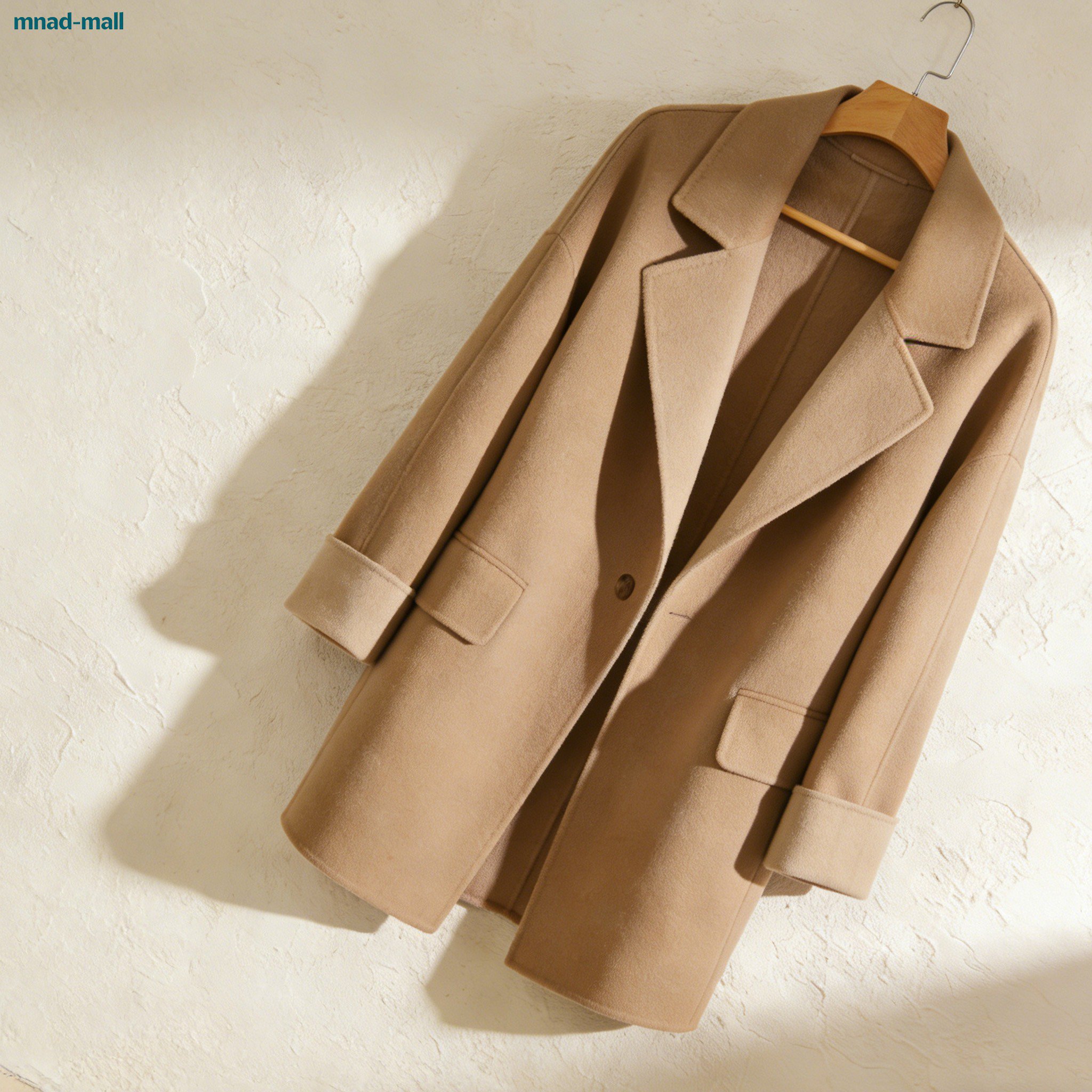 여성용 중간 길이 트렌치 코트 전체 이미지