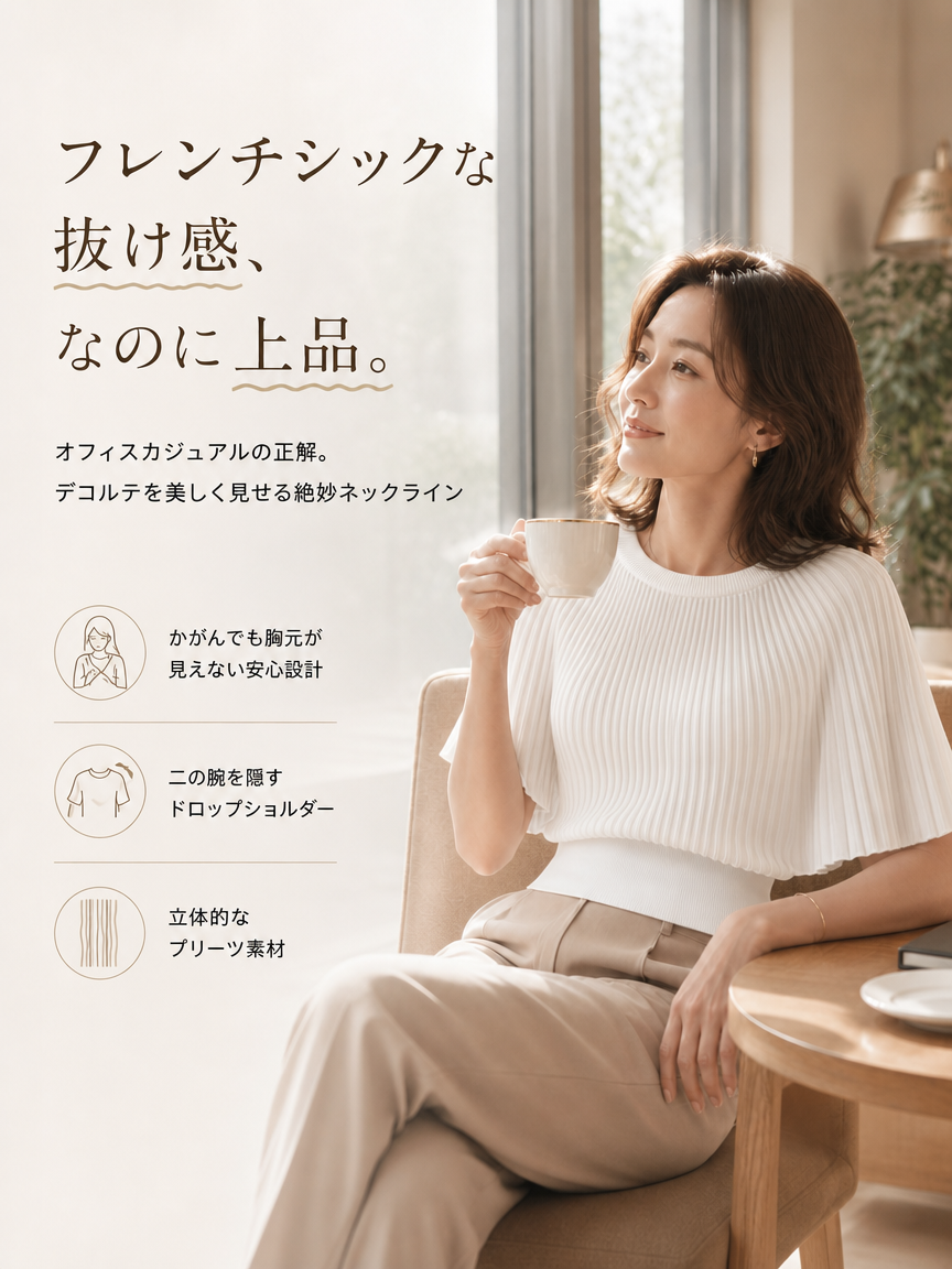 Monolly フレンチシックニット | 洗練された抜け感