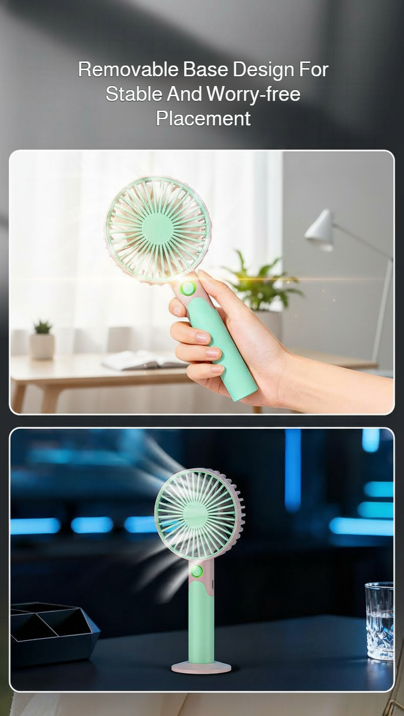 Rechargeable mini fan in modern design