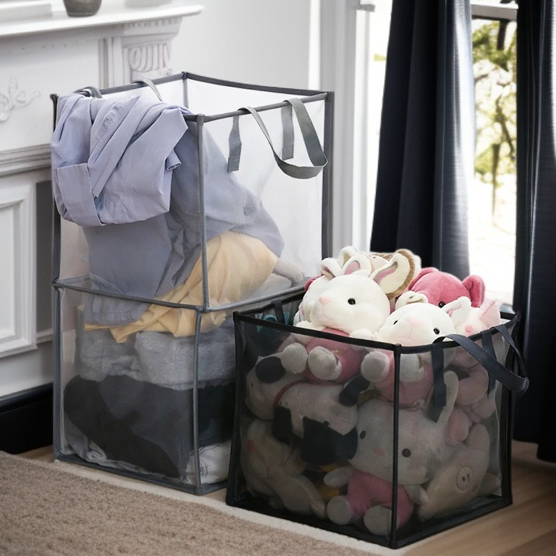 Platzsparender Aufbewahrungskorb für Schmutzwäsche