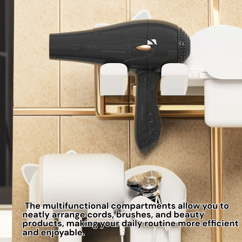 All-in-One Hair Dryer Organizer Rack