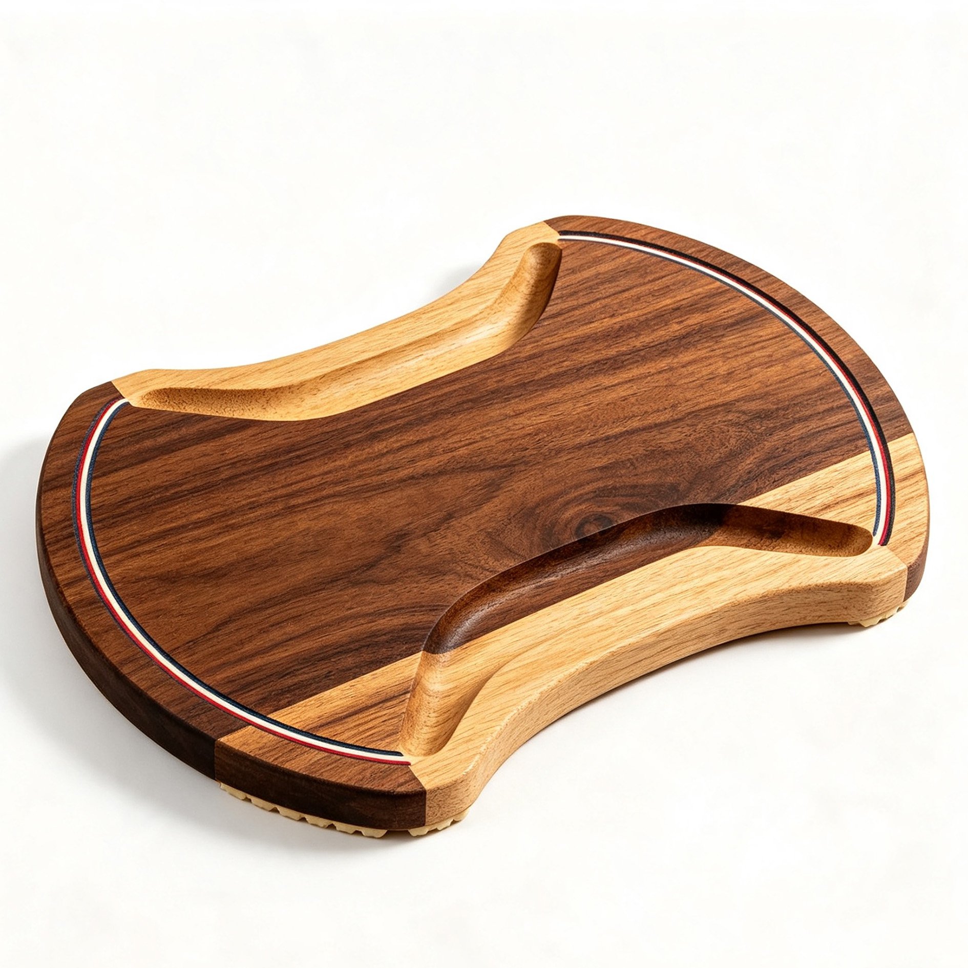 Wooden curved cutting board