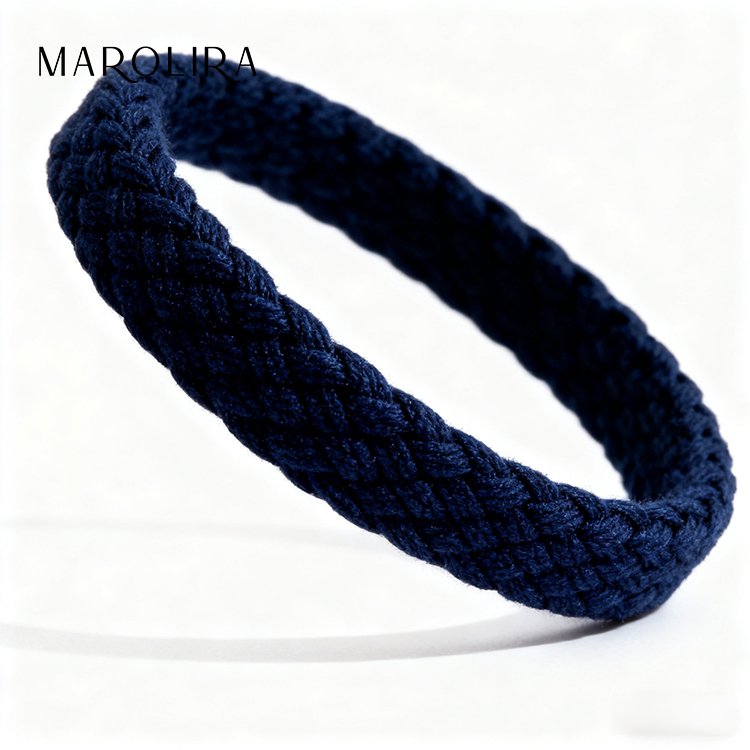 Dívčí jednoduchá tmavě modrá vysoce elastická gumička do vlasů (20kusů)