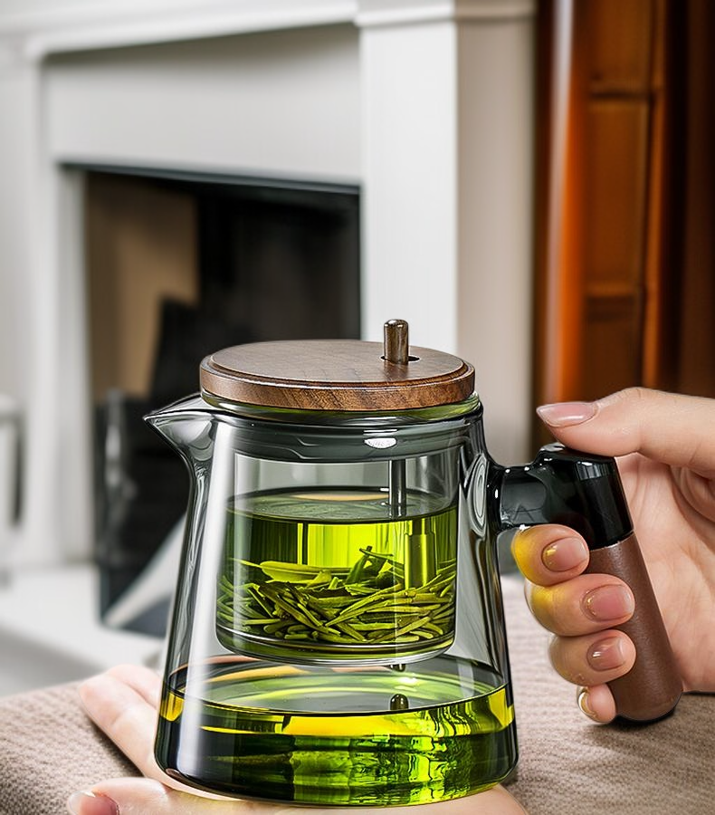 Tea infuser glass teapot for home use