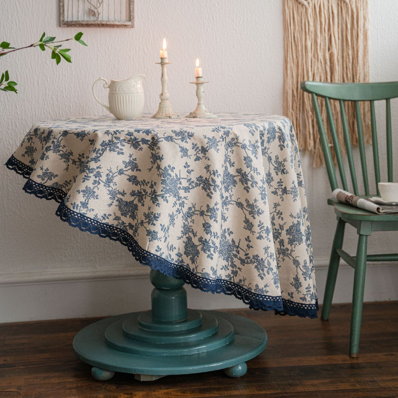 Nappe à motif roses bleues