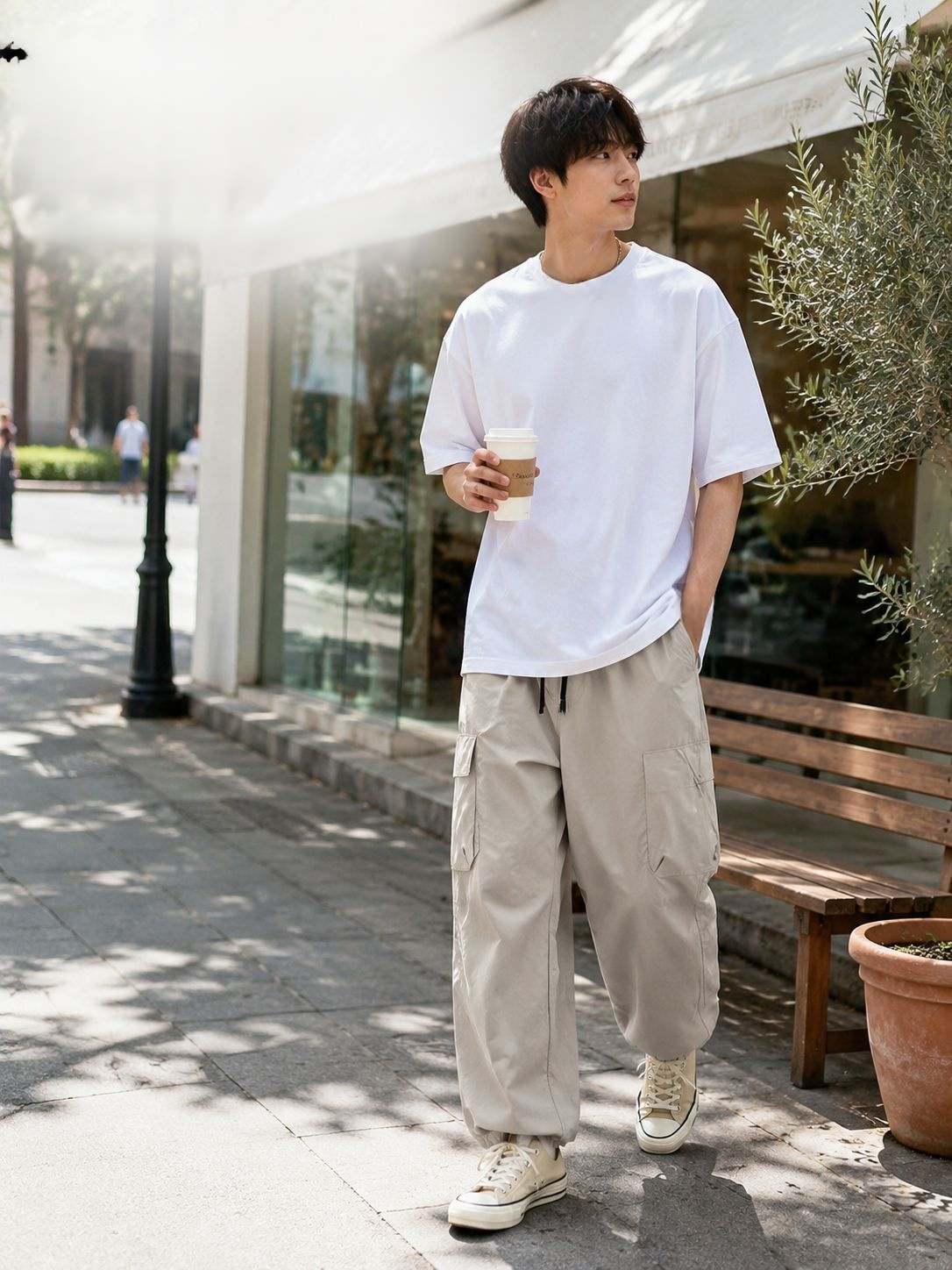 新作ファッションゆったりストレートジーンズ