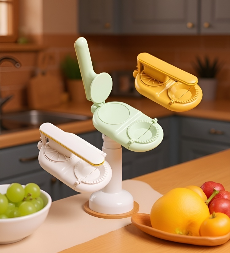 Bandeja de salida de dumplings preparados por máquina automática