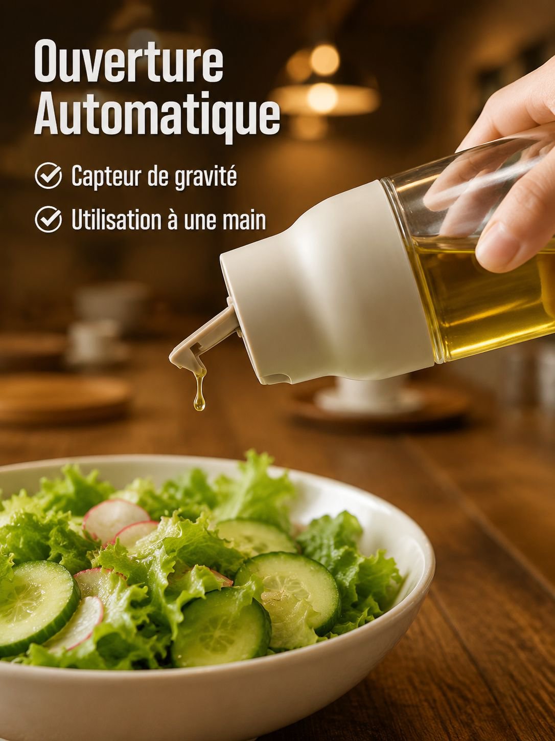 Bouteille à huile et sauce soja à ouverture automatique