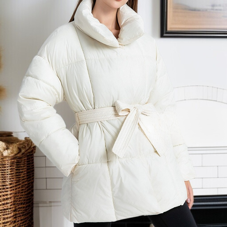 여성 하프 패딩 아우터 허리 여리여리 도톰 패딩 박시 패딩
