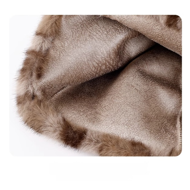 Thick Plush Leopard Print Bear Ear Warm Hat