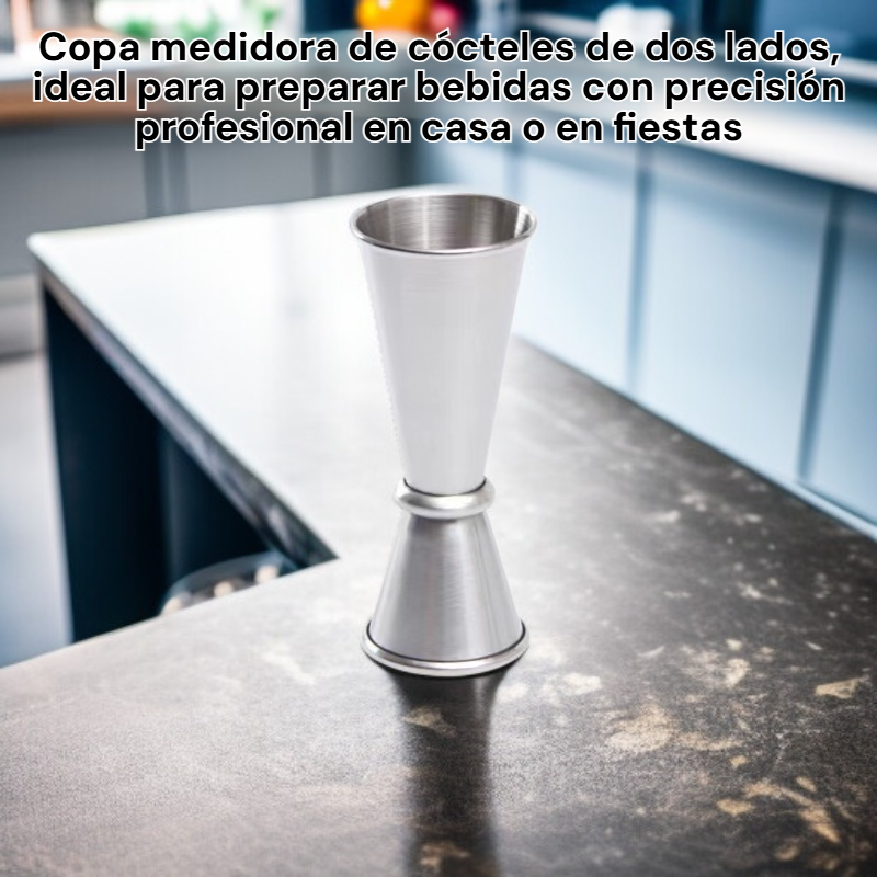 Copa medidora de cócteles de dos lados