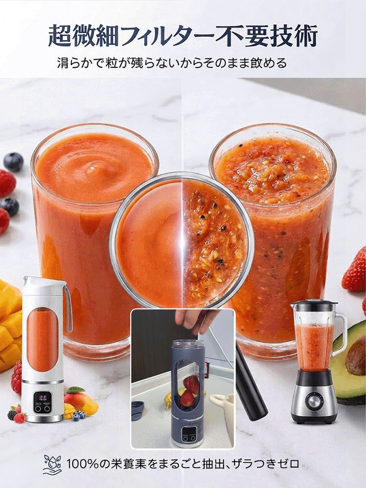 小型ポータブル電動ジューサーコップ