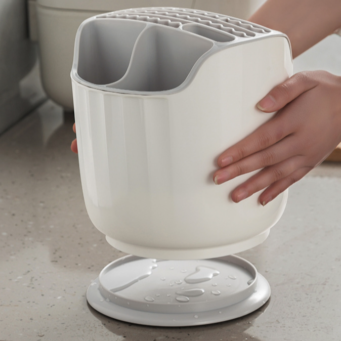 Küchen-Aufbewahrungsbox mit Besteckkorb und Multifunktions-Ablage, rutschfest