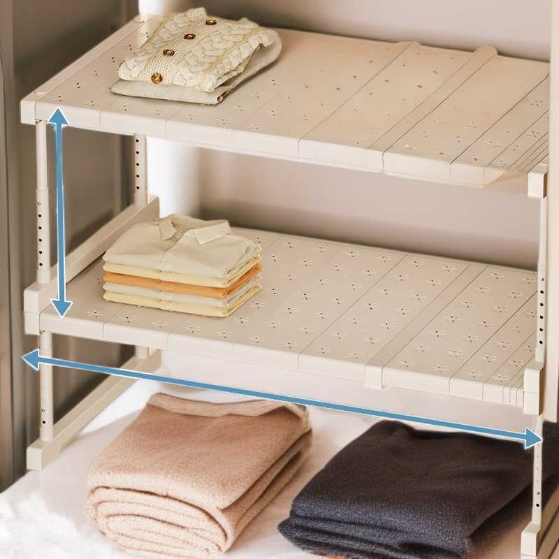 Wardrobe layered partition cabinet storage rack height adjustable compartment rack cabinet shoe rack