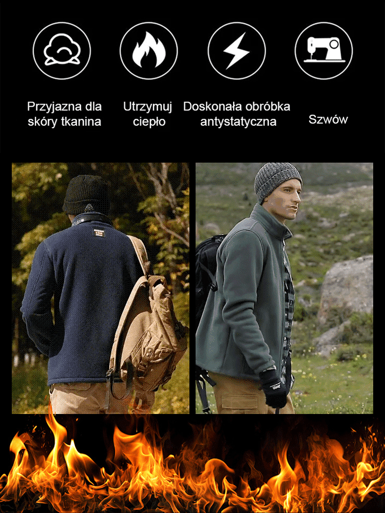 Dwuwarstwowa kurtka polarowa dla mężczyzn