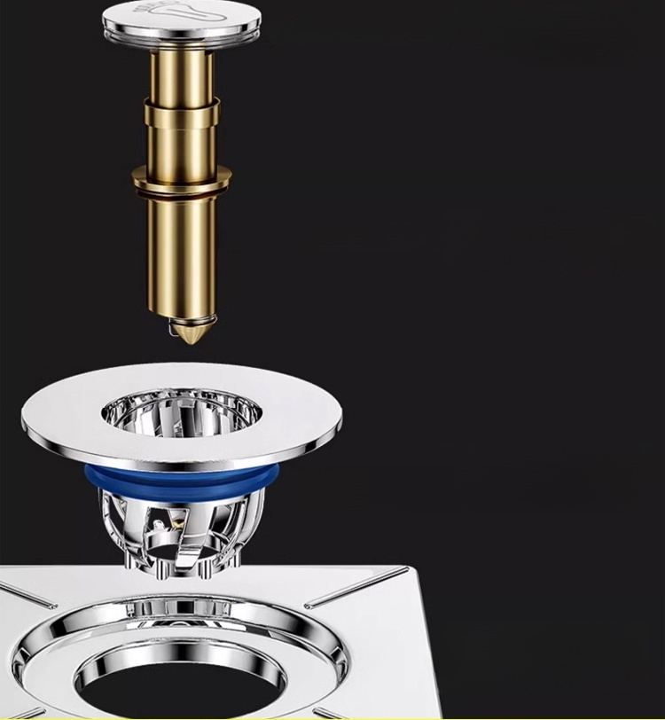 Fußbetätigter, vollständig aus Kupfer gefertigter Pop-up-Ablaufkern