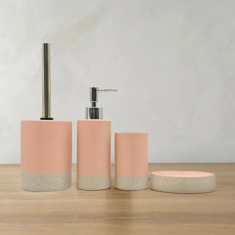 Luxury ceramic pink bathroom, bathroom, and home decor