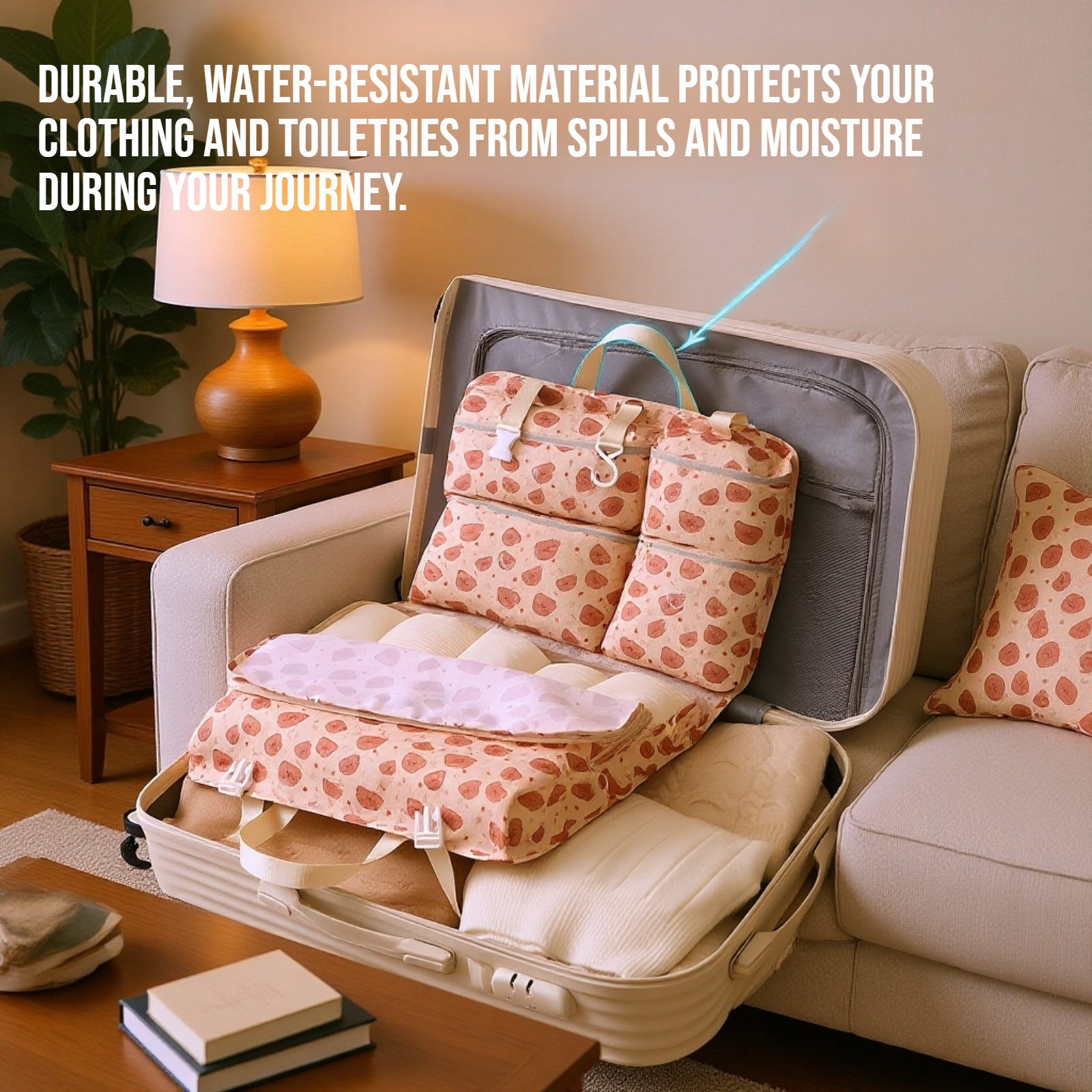 Travel clothing and toiletries storage bag