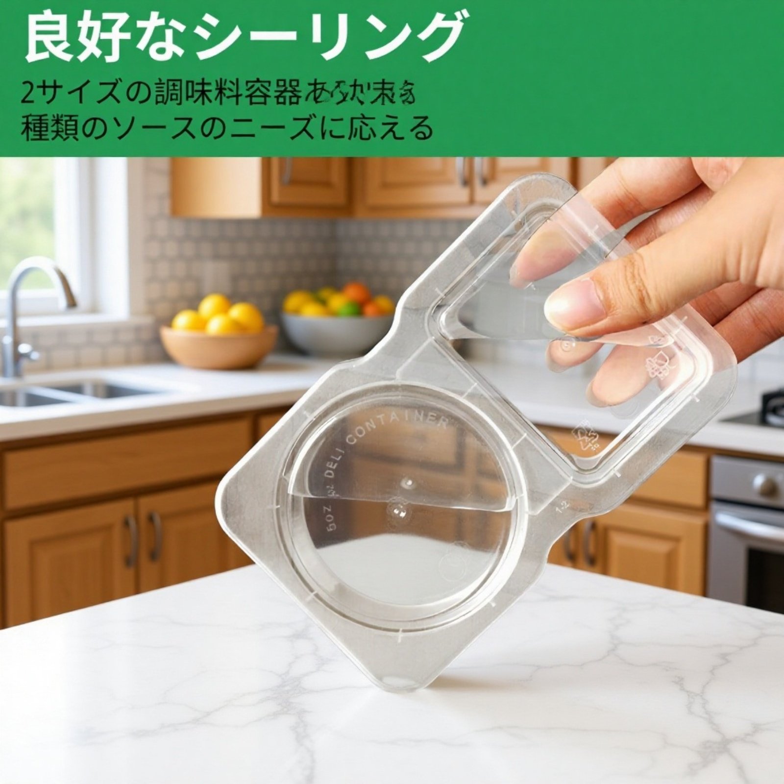 二室調味料容器 分割カップ 使い捨てプラスチックボックス