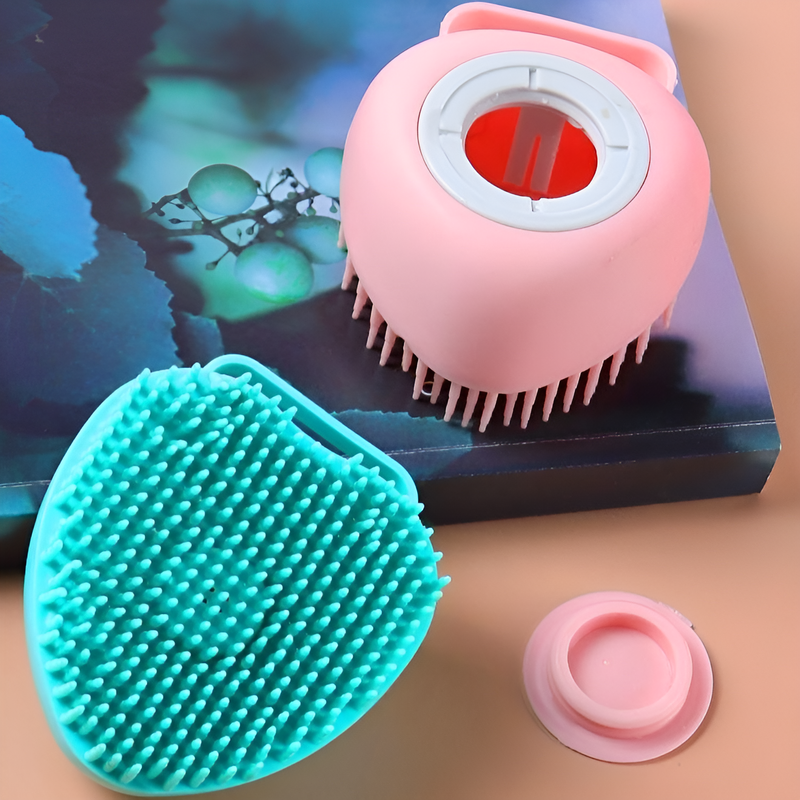 Cepillo de baño de silicona para mascotas, limpieza y masaje