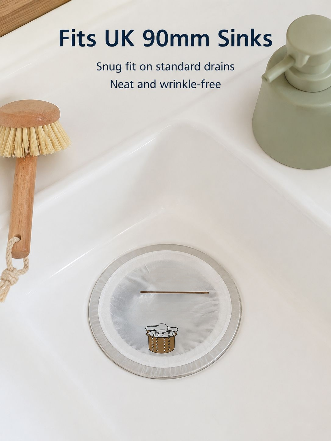 Kitchen sink drain protector preventing clogs and blockages