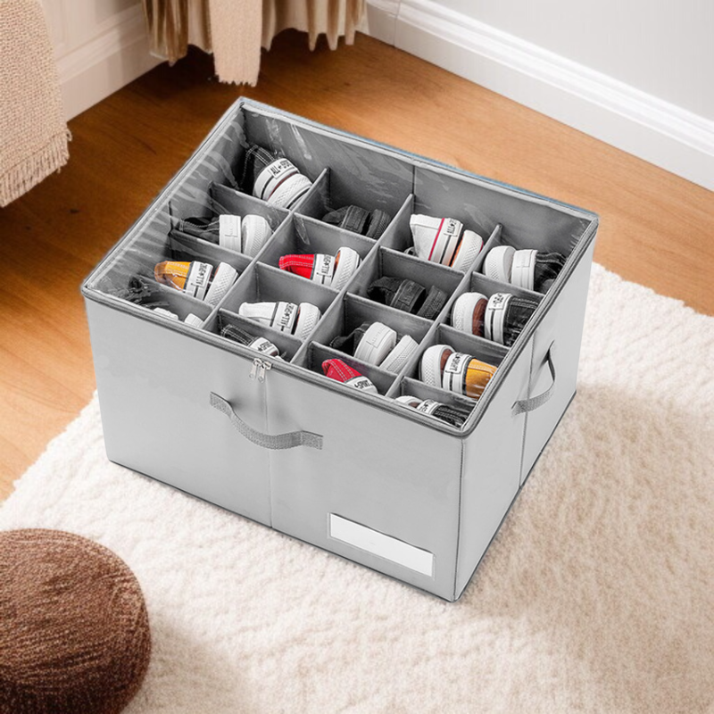 蓋付き大容量靴収納ボックス、強化収納ボックス、防塵防湿、家庭用ワードローブ靴収納ボックス
