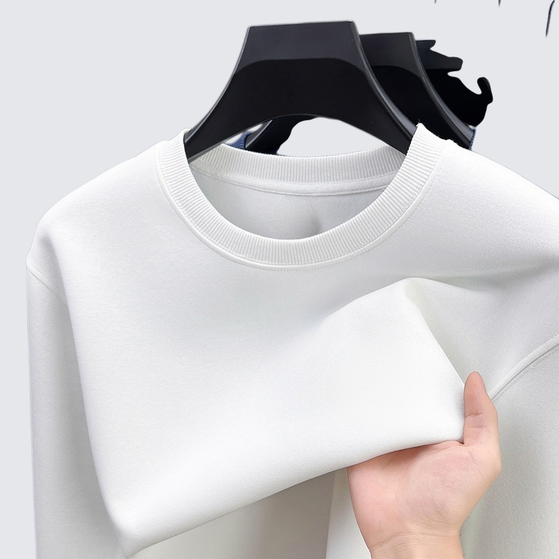 男士休閒圓領加絨長袖T恤