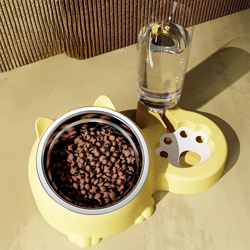 Double Bowl Pet Water and Food Bowl for Cats and Dogs