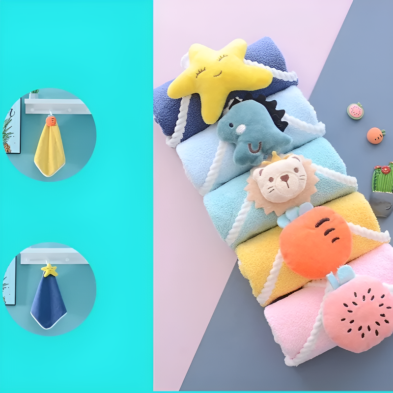 Cute cartoon children's quick drying ultra-fine fiber handkerchief