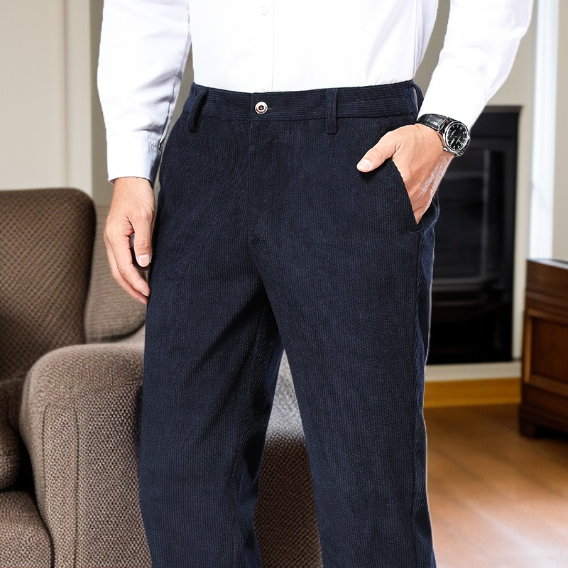 メンズゆったり棒ズボンパンツノンアイロン太いセクションストレートコーデュロイメンズパンツ