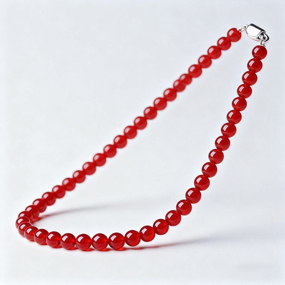 Elegante Roter Achat Halskette für Damen