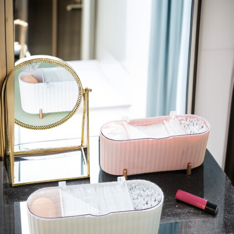 탁상 수납함 화장품 수납 정리 립스틱 면봉 수납함 클렌징 면 파우더 수납함 방진 이쑤시개 수납함