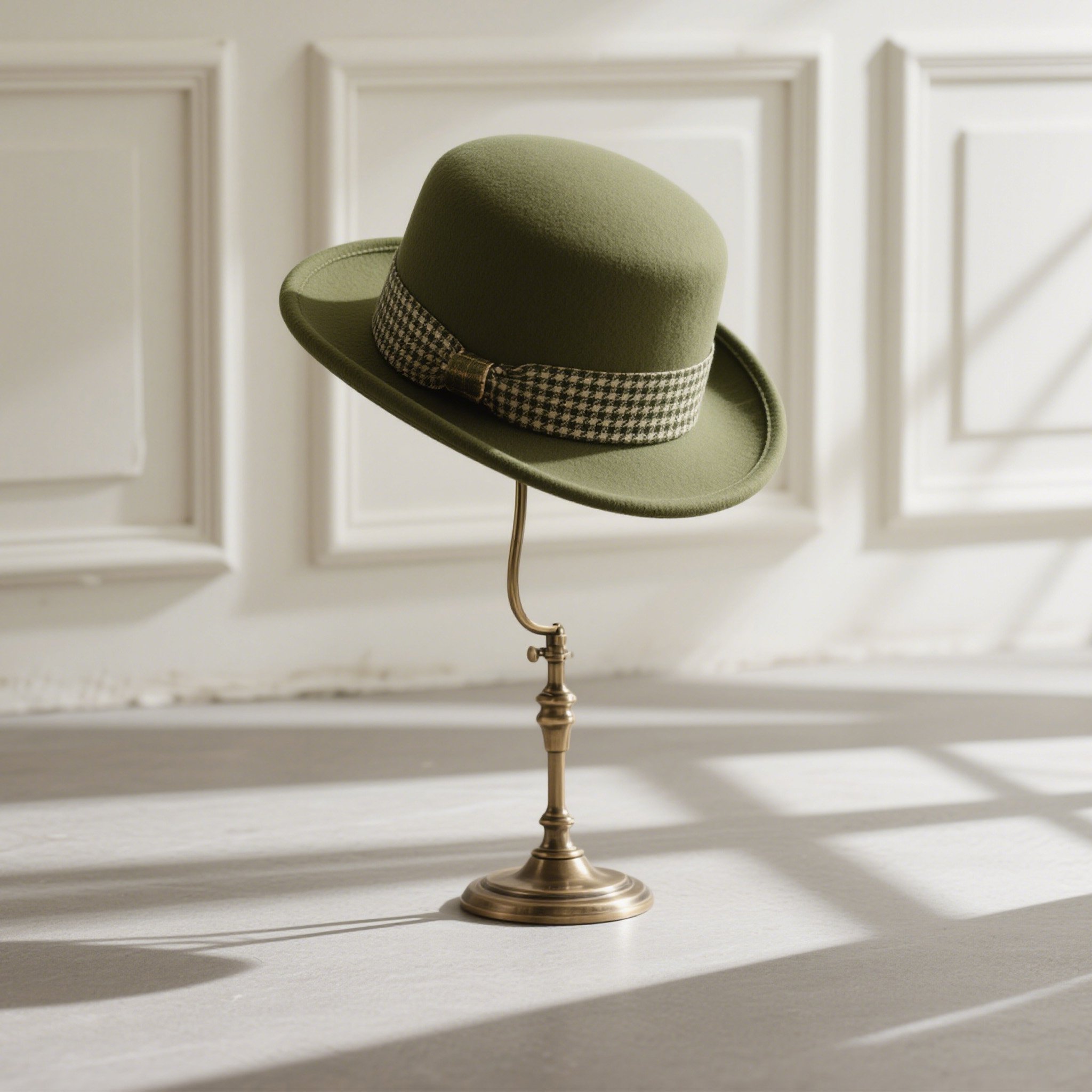 여성용 클래식 울 레트로 모자