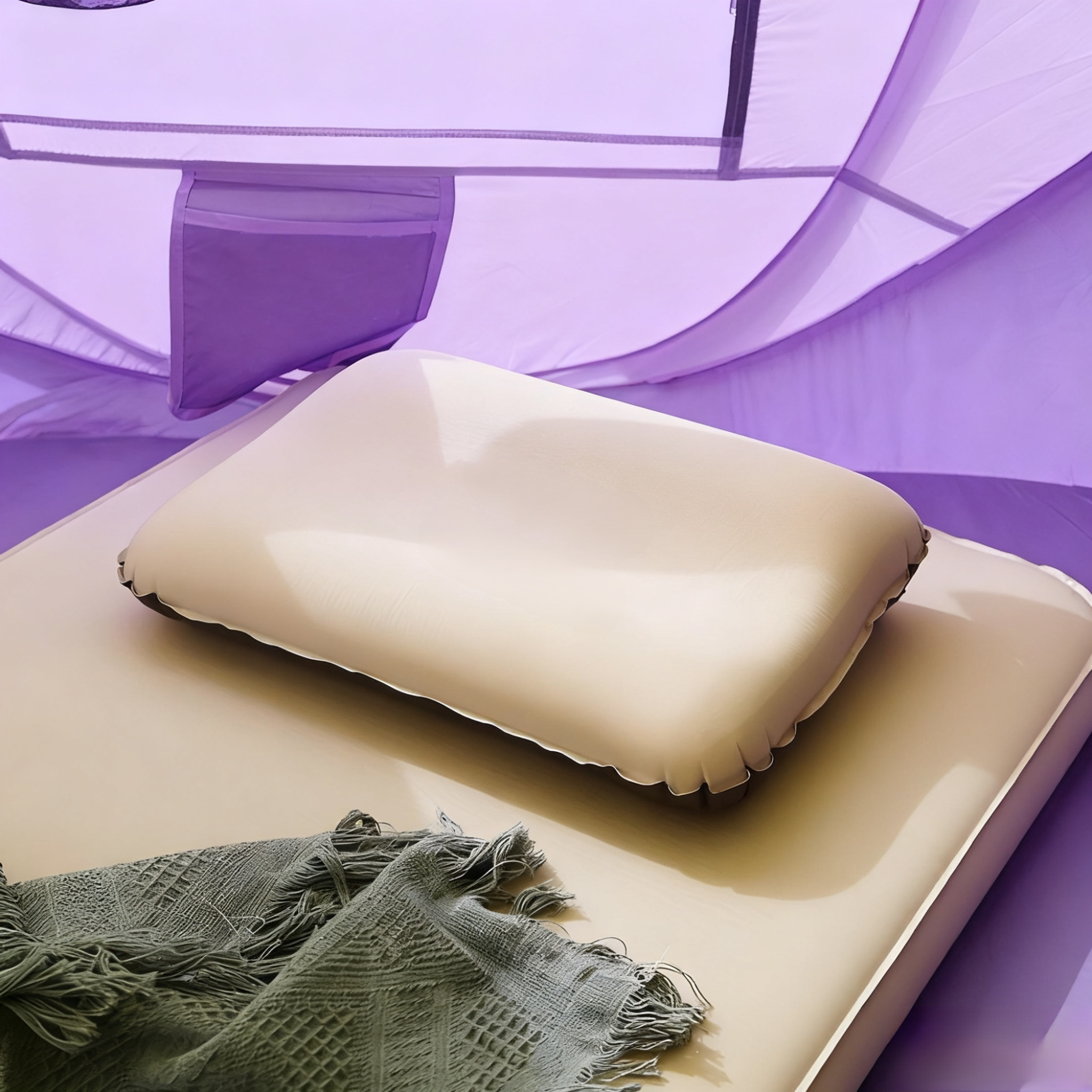 首をしっかり支える低反発枕の使用イメージ