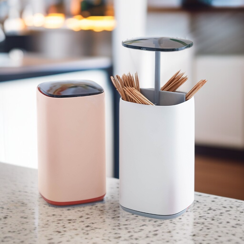 Push-button premium dental floss box