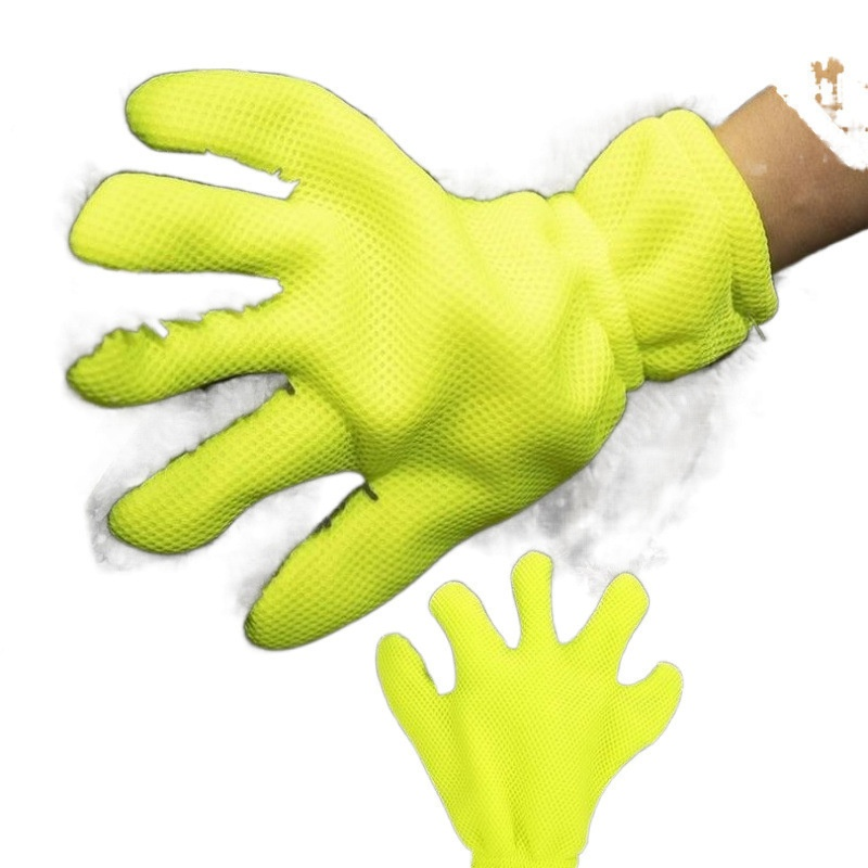 雪尼爾五指清潔手套
