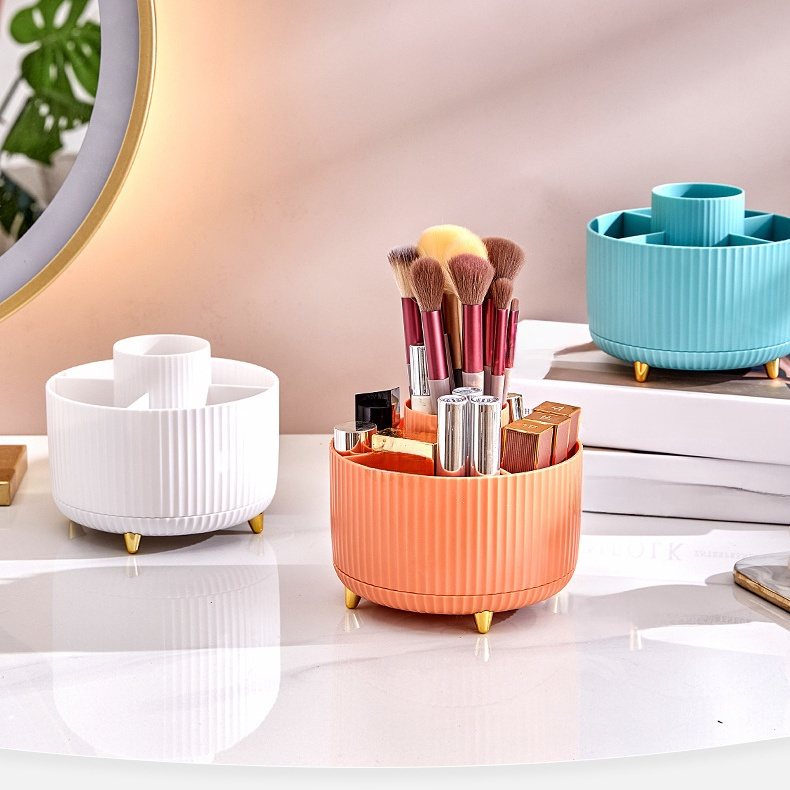 おしゃれな回転式防塵メイク収納ボックス