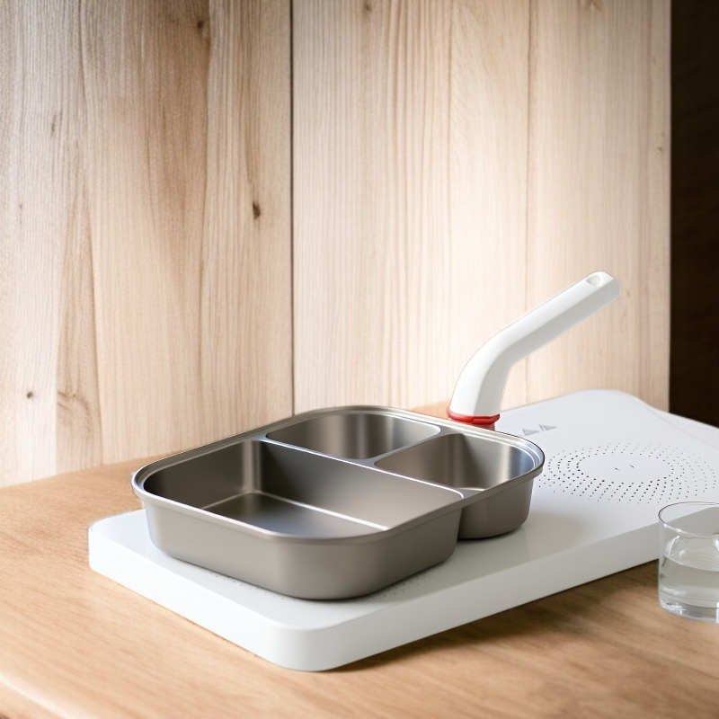 Titanium three-in-one frying pan breakfast pan non-stick pan fried egg hamburger thickened and deepe