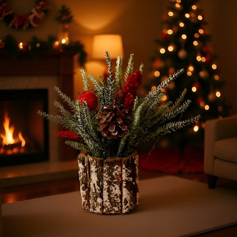 Rusztikus stílusú műkéreg fadísz nappaliba