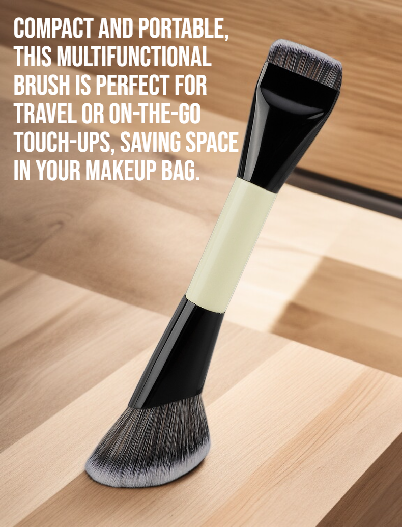 Dual head multifunctional makeup brush for foundation and contouring