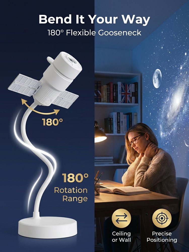 Dual-Mode Projection Night Light [Starry Sky & Ocean]