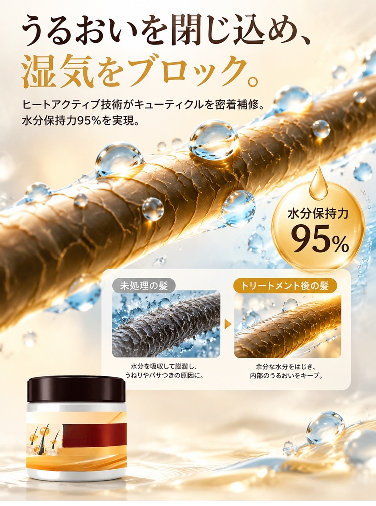 コラーゲン配合ヘアマスクでうるおいを与えるヘアケア