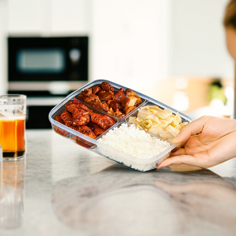 4칸 투명 냉장고 식품 보관함 