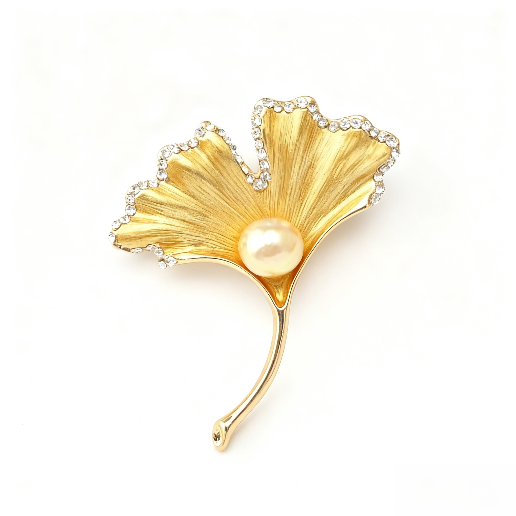 세련된 레트로 은행잎 브로치 디테일 이미지