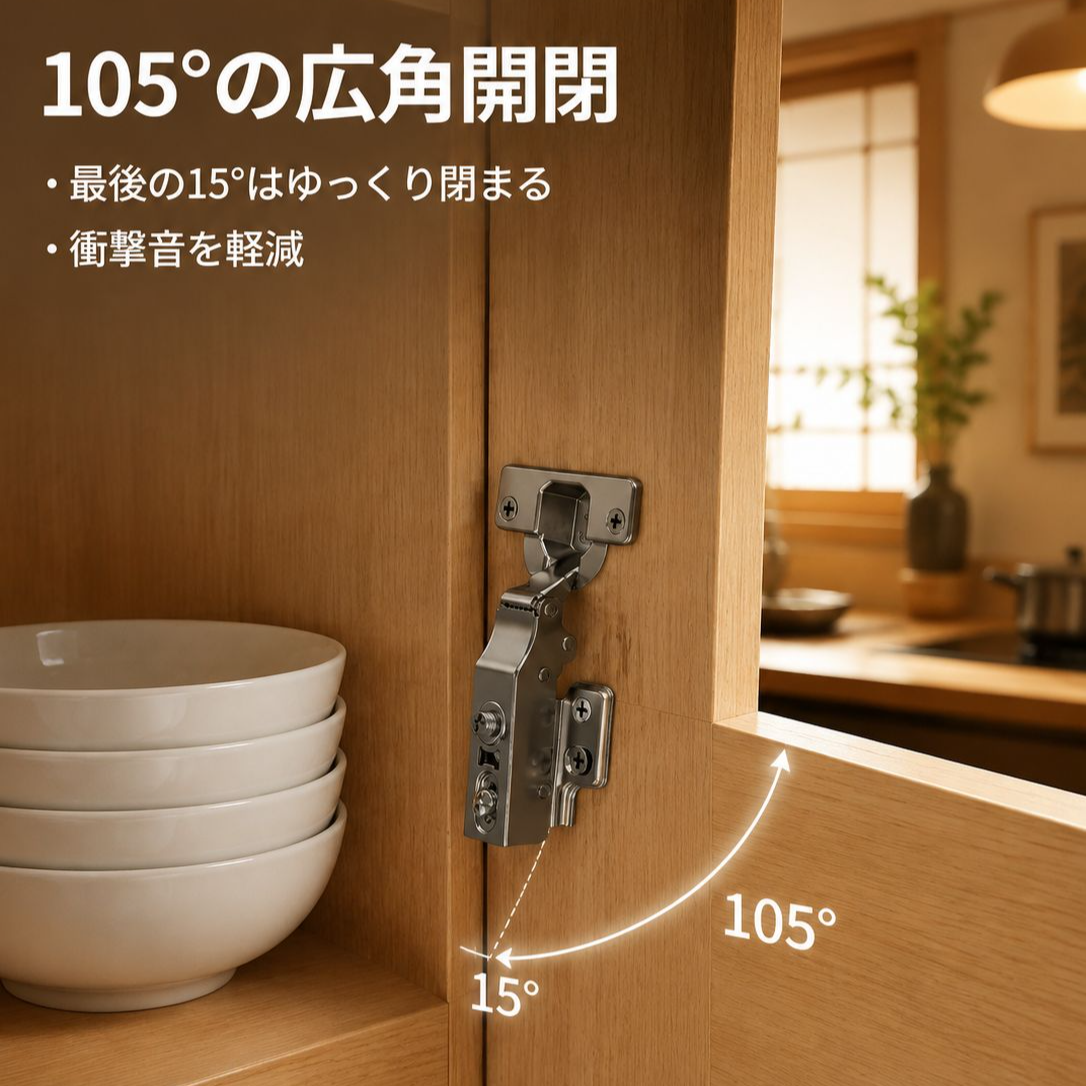 三段力ナイロンヒンジ全ダンパーソフトクローズ蝶番