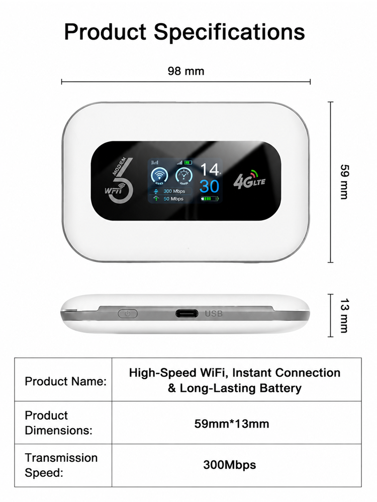 JS-Plug and connect, long battery life, high-speed portable WiFi