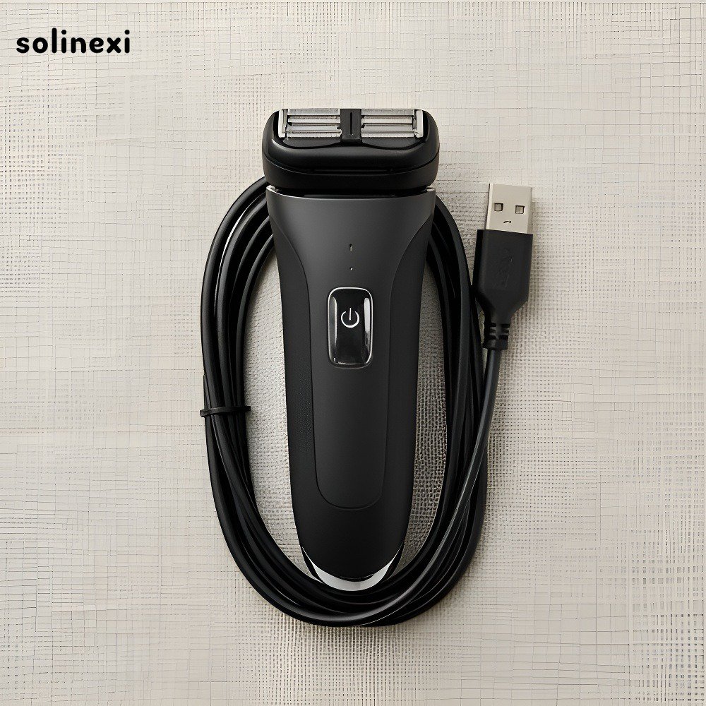 Elektrický holicí strojek při použití na obličeji muže