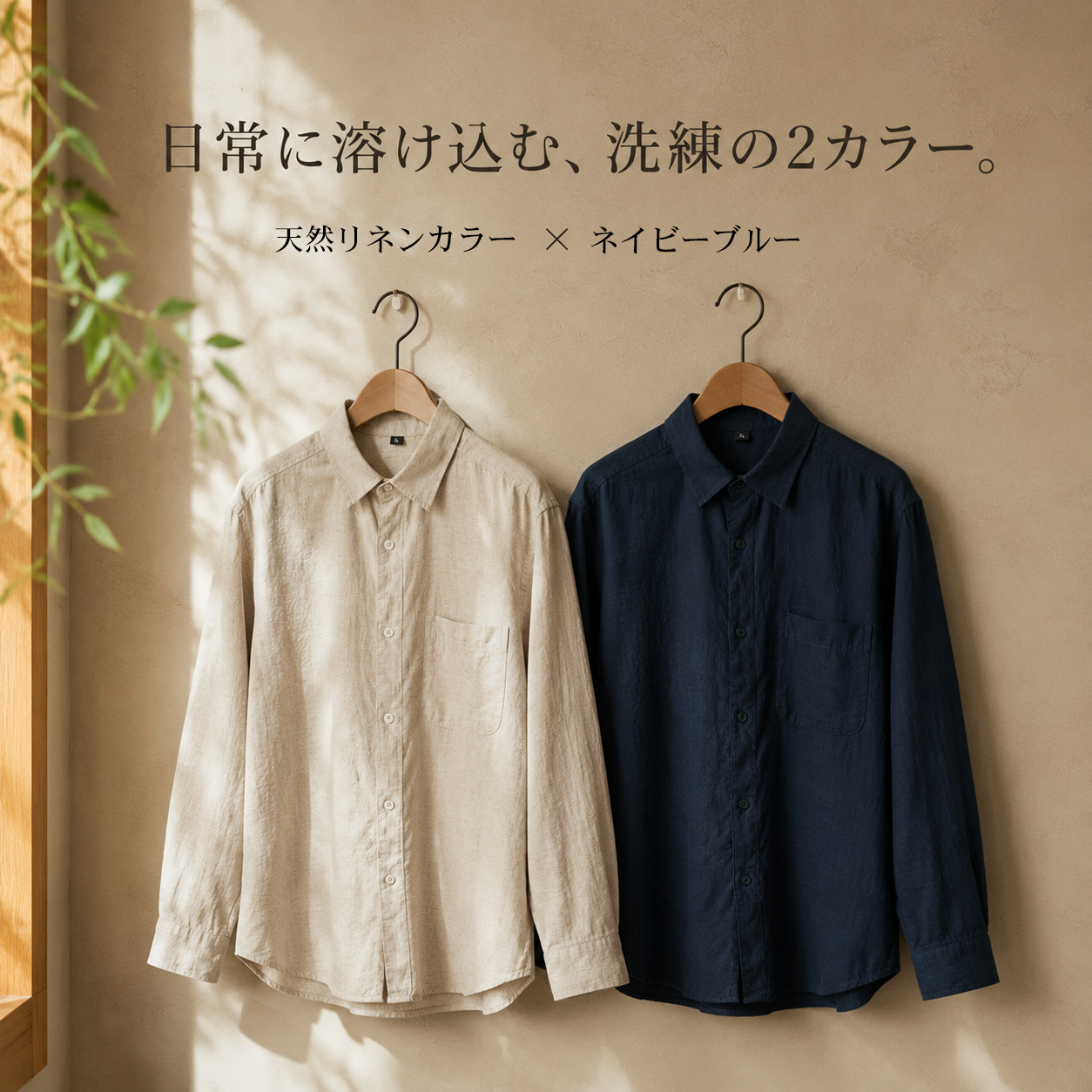 春夏新作ラグジュアリーメンズ テンセルリネン 長袖カジュアルシャツ