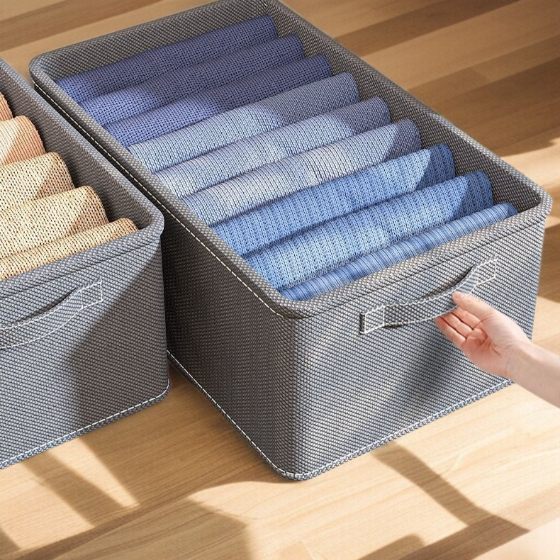 가정용 접이식 의류 수납함 옷장 서랍형 수납 바지 패브릭 수납함 옷을 담은 가정용 수납 용품