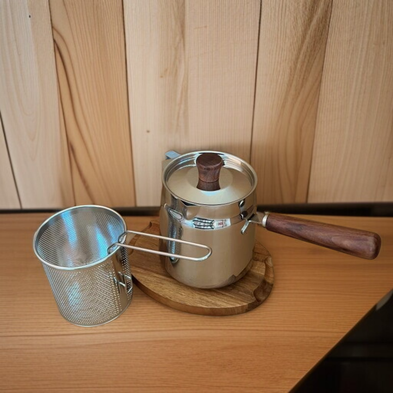 Petite poêle profonde en acier inoxydable 304, adaptée à l’induction et à la cuisson du tempura